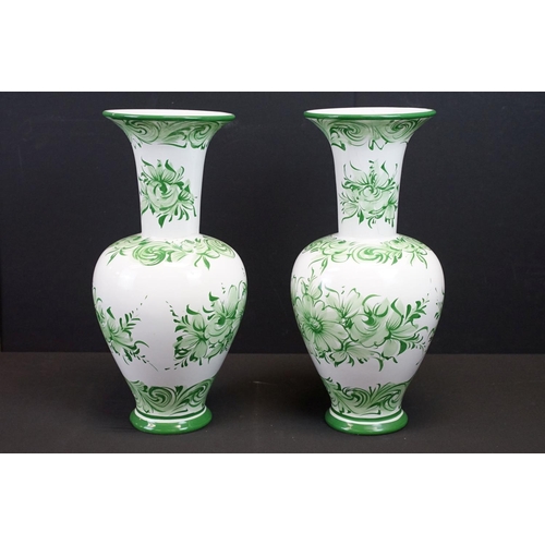 131 - Ceramic jardiniere stand of column form with moulded leaf decoration (approx 70cm tall), together wi... 