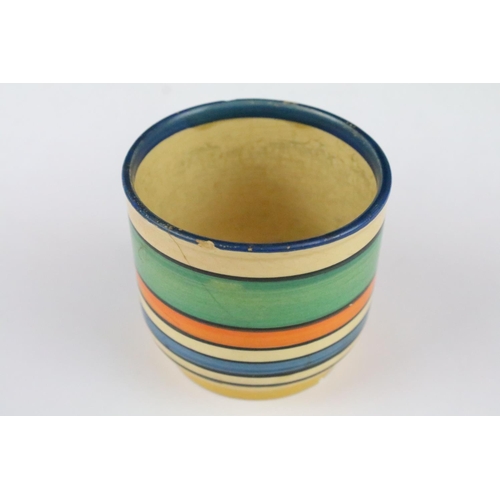 145 - Clarice Cliff for Newport Pottery - A Bizarre range 'Liberty Stripe' pattern circular pot, approx 7.... 