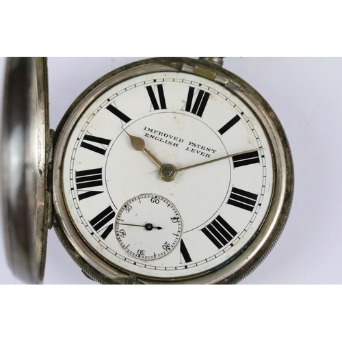 161 - A hallmarked sterling silver cased pocket watch, enamel dial with roman numeral markers, sub second ... 