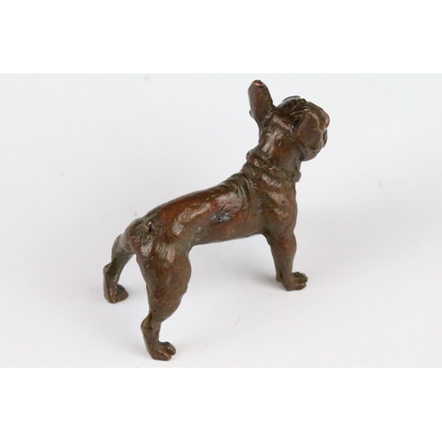 171 - A bronze ornamental figure of a french bulldog