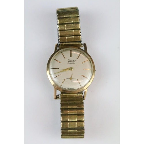 175 - A gents 9ct gold cased Everite incabloc wristwatch with sub second dial to 6 o'clock.