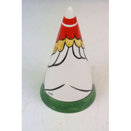 18 - Four Art Deco style conical porcelain sugar shakers with hand painted polychrome decoration, the lot... 