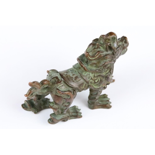 183 - A Chinese ornamental bronze dog of foo statue