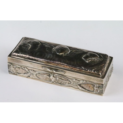 187 - Two fully hallmarked sterling silver Reynolds Angels decorated collectables to include a trinket box... 