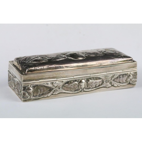 187 - Two fully hallmarked sterling silver Reynolds Angels decorated collectables to include a trinket box... 