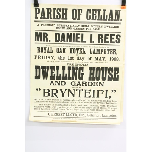 199 - A collection of ten welsh farm and property auction posters dating from 1881 to 1926.