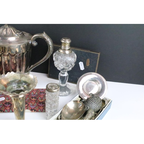 209 - A collection of mainly silver plated items to include cutlery, teapot, vases...etc.. to include some... 