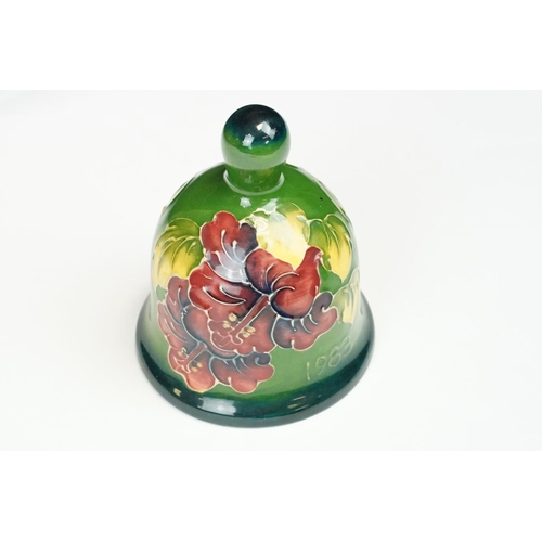 23 - Moorcroft Year Bell First Edition 1983 decorated in the Hibiscus pattern, ltd edn, no. 104/1000, wit... 