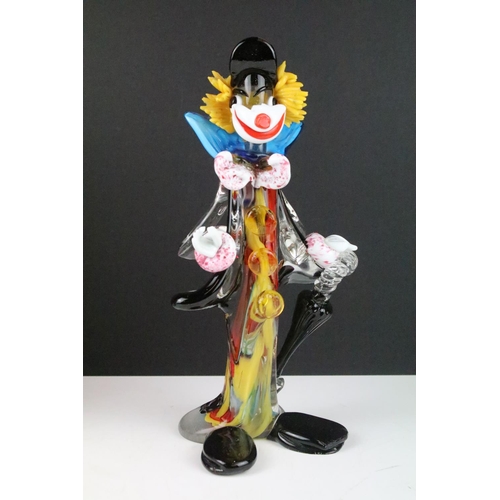 233 - Two Murano glass clowns to include a decanter example (approx 31cm tall), together with a Kevin Fran... 