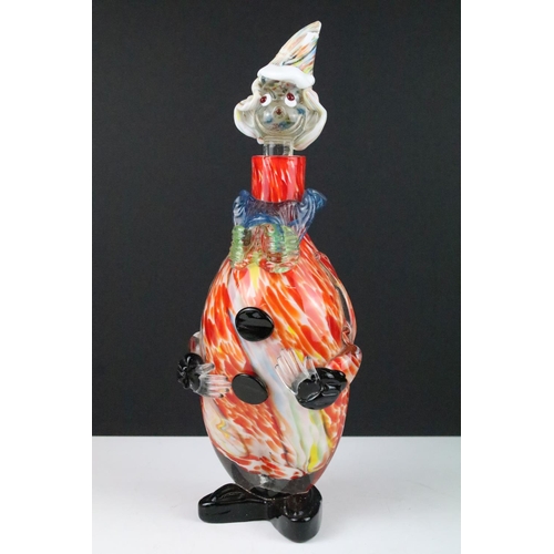 233 - Two Murano glass clowns to include a decanter example (approx 31cm tall), together with a Kevin Fran... 