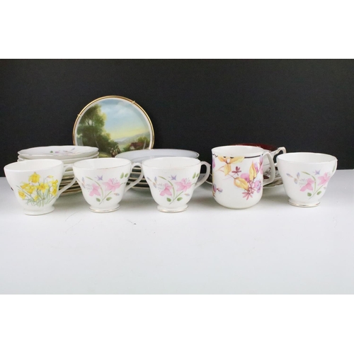 236 - Mixed porcelain tea ware to include a Duchess floral part tea set, Royal Grafton trio, Crown Ming ch... 