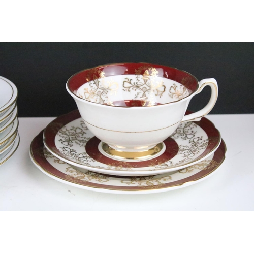 236 - Mixed porcelain tea ware to include a Duchess floral part tea set, Royal Grafton trio, Crown Ming ch... 