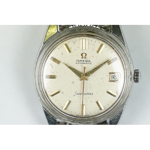 246 - A vintage Omega seamaster automatic gents wristwatch, baton markers, date function to 3 o'clock, Ome... 