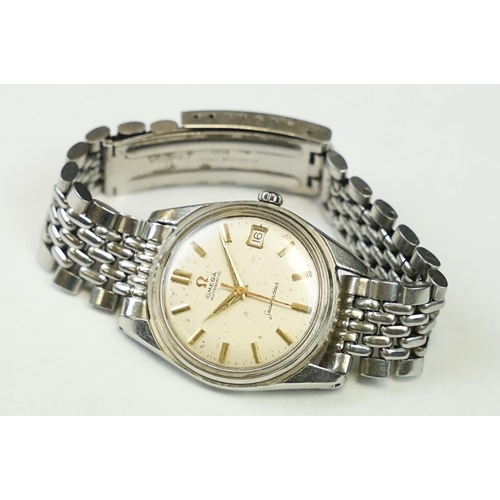 246 - A vintage Omega seamaster automatic gents wristwatch, baton markers, date function to 3 o'clock, Ome... 