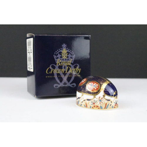 247 - Four boxed Royal Crown Derby paperweights with gold stoppers to include Computer Mouse, Harvest Mous... 