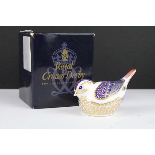 247 - Four boxed Royal Crown Derby paperweights with gold stoppers to include Computer Mouse, Harvest Mous... 