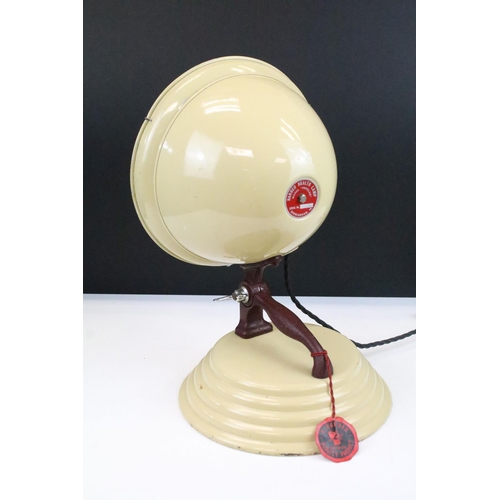 268 - Barber Health Lamp, cream enamel, with original red Barber tag and bulb, 15