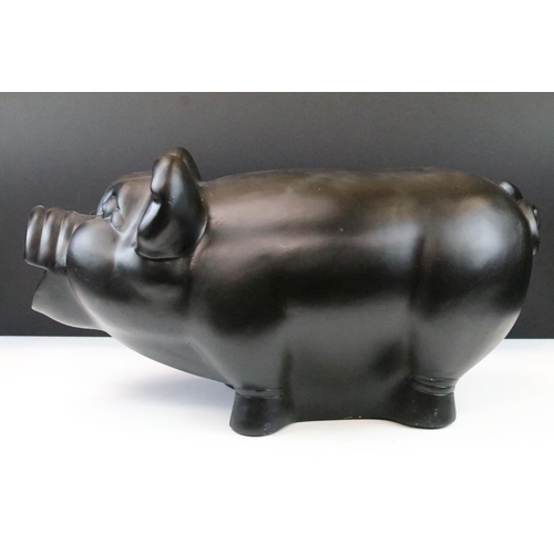 32 - Large novelty contemporary black ceramic piggy bank, approx 57cm long x 29cm high