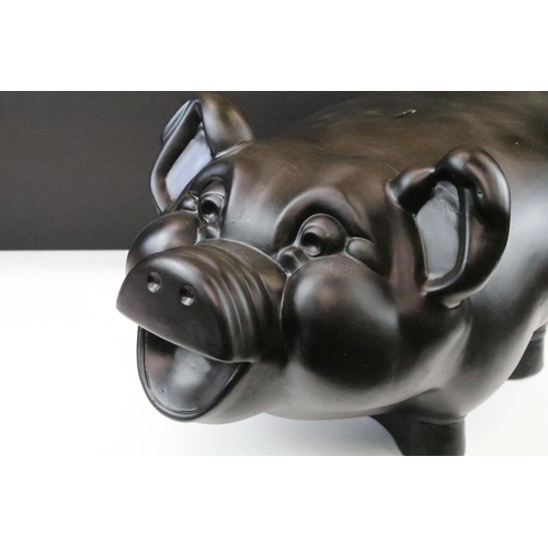 32 - Large novelty contemporary black ceramic piggy bank, approx 57cm long x 29cm high