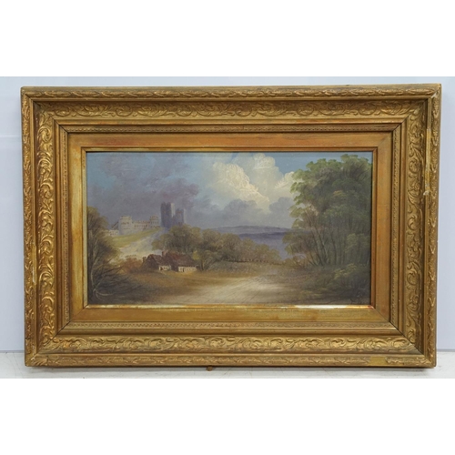 330 - English school, a pair: rural landscape scenes, oil on canvas, initialled TW lower right 23.5 x 43.5... 