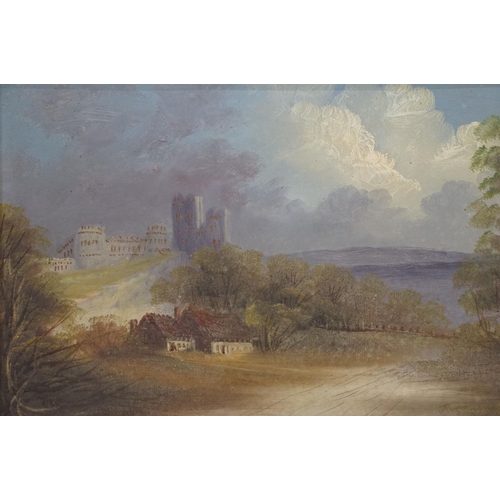 330 - English school, a pair: rural landscape scenes, oil on canvas, initialled TW lower right 23.5 x 43.5... 