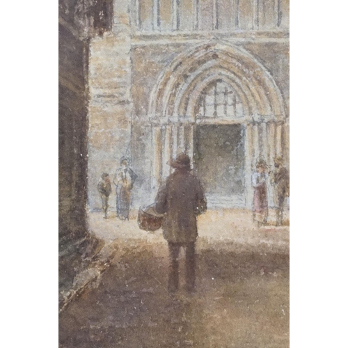 333 - H C Sylvester, cathedral Saint-Pierre de Lisieux, watercolour, signed lower right and dated 1901, in... 