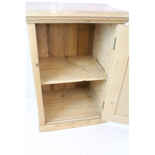 341 - Early - mid 20th C bleached pine cupboard with internal shelf, 90 x 64 x 50cm