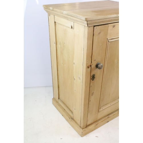 341 - Early - mid 20th C bleached pine cupboard with internal shelf, 90 x 64 x 50cm