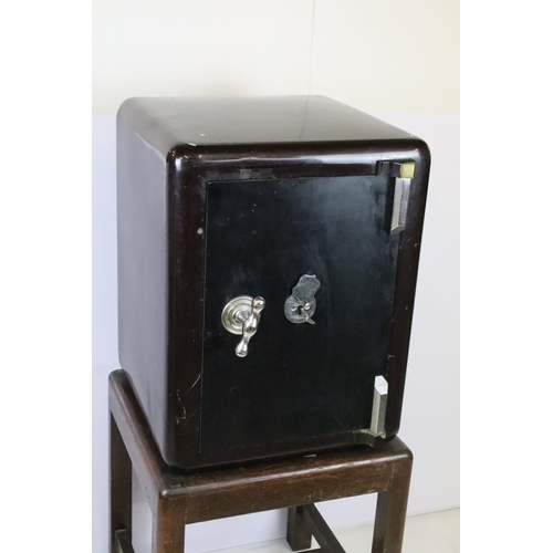 360 - Early 20th century safe, with key 55.5cm high x 43cm wide x 43cm deep