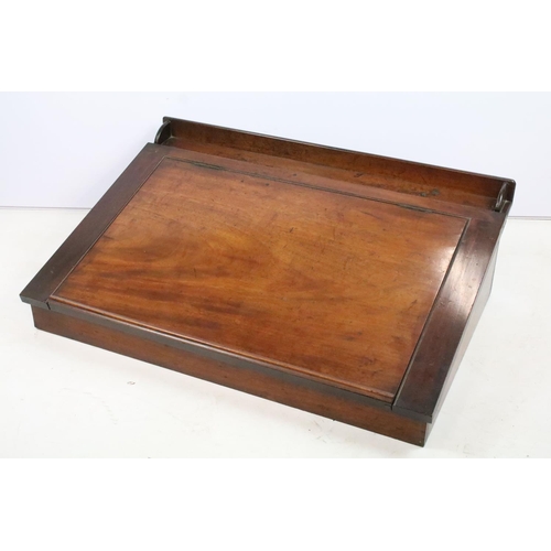 364 - Victorian mahogany writing slope, 25cm high x 84.5cm wide x 59cm deep