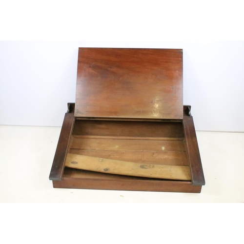 364 - Victorian mahogany writing slope, 25cm high x 84.5cm wide x 59cm deep