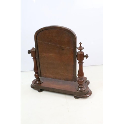 367 - Early 20th century mahogany swing frame dressing table mirror, 52.5cm high x 51.5cm wide x 25cm deep