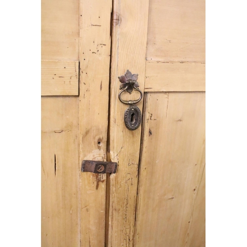 372 - 19th century pine housekeeper's cupboard, with two doors to upper section above two further doors, s... 