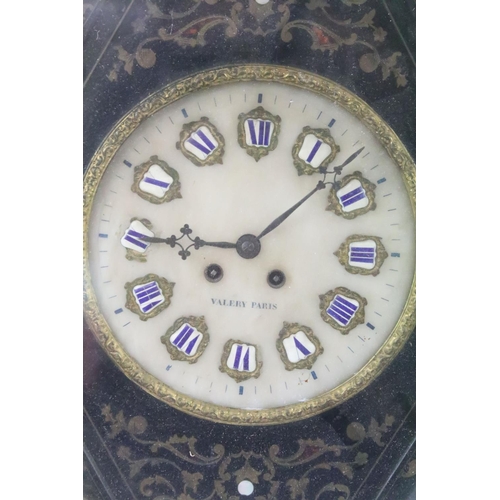 4 - Valery of Paris 19th century hexagonal wall clock, the dial with enamel Roman numerals, surrounded b... 