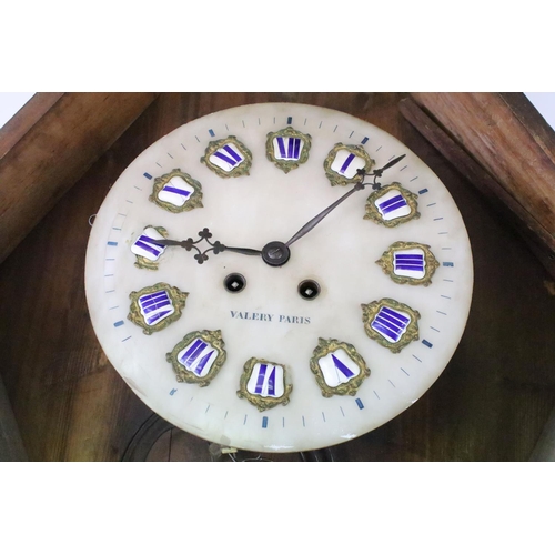 4 - Valery of Paris 19th century hexagonal wall clock, the dial with enamel Roman numerals, surrounded b... 