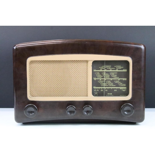 8 - Art Deco ‘ Cossor Melody Maker ‘ brown bakelite cased radio, 42cm wide x 26cm high