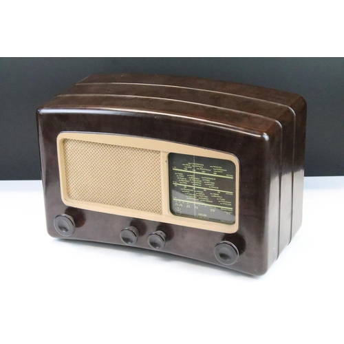 8 - Art Deco ‘ Cossor Melody Maker ‘ brown bakelite cased radio, 42cm wide x 26cm high