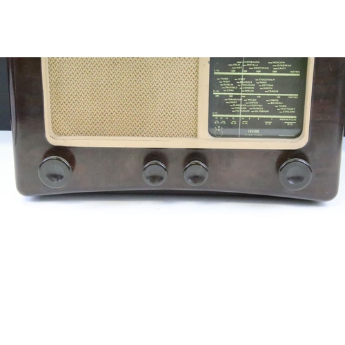 8 - Art Deco ‘ Cossor Melody Maker ‘ brown bakelite cased radio, 42cm wide x 26cm high