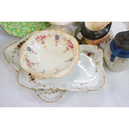 133 - Large collection of mixed ceramics, 19th century onwards, to include two Staffordshire flatbacks, Sh... 