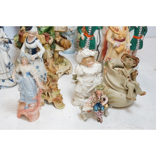 133 - Large collection of mixed ceramics, 19th century onwards, to include two Staffordshire flatbacks, Sh... 