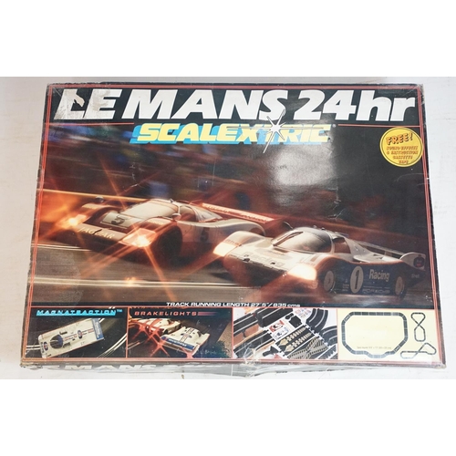 280 - Four boxed Scalextric sets to include Le Mans 24hr, Formula One, Velodrome Cycling and Micro Mini Ma... 