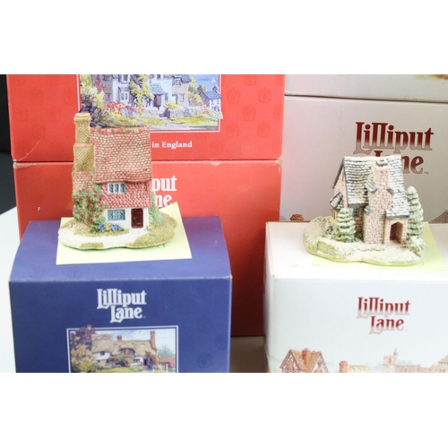 102 - 20 Boxed Lilliput Lane cottages to include The Boat Yard (L2411), Summer Haze, Meadowsweet Cottage, ... 