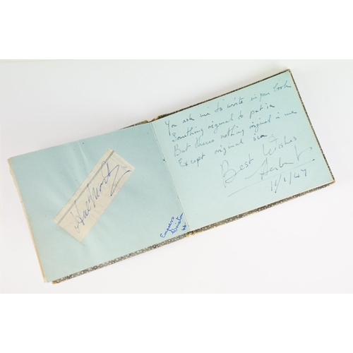 58 - Film Autographs - Book containing clear pen autographs of Stan Laurel and Oliver Hardy dated 26th Ma... 