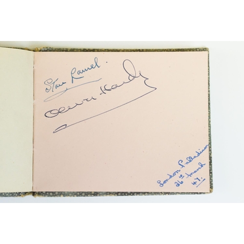 58 - Film Autographs - Book containing clear pen autographs of Stan Laurel and Oliver Hardy dated 26th Ma... 