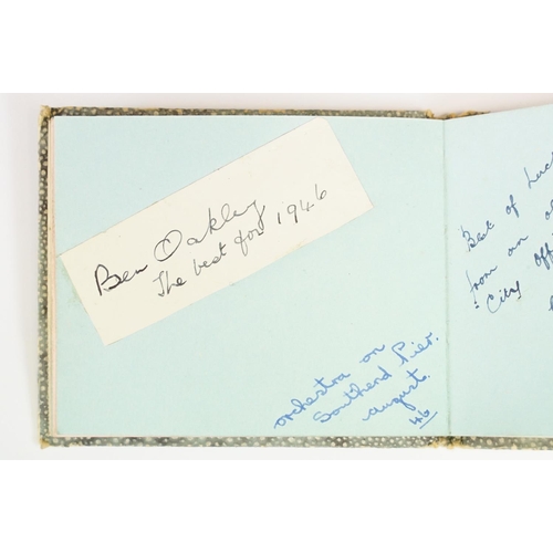 58 - Film Autographs - Book containing clear pen autographs of Stan Laurel and Oliver Hardy dated 26th Ma... 