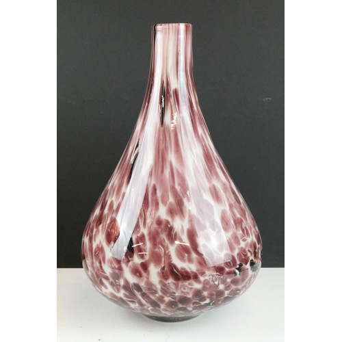 241 - Three mid-to-late 20th century Murano style vases two of mottled design and a further of spiralling ... 