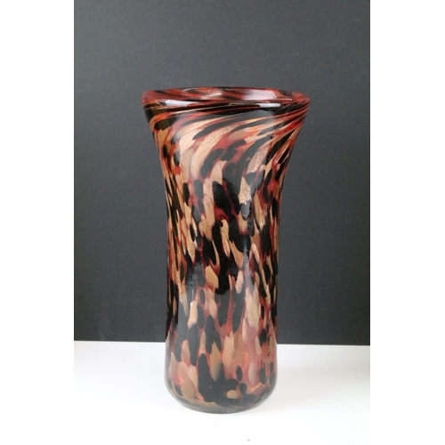 241 - Three mid-to-late 20th century Murano style vases two of mottled design and a further of spiralling ... 