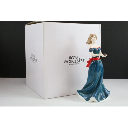 308 - Six boxed Royal Worcester lady figures to include Caitlin Ireland ltd edn, 2 x Birthstone Crystal - ... 