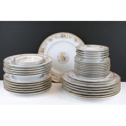 321 - Noritake Ireland 'Harvesting' pattern dinner set to include dinner plates, lunch plates, bowls, teac... 