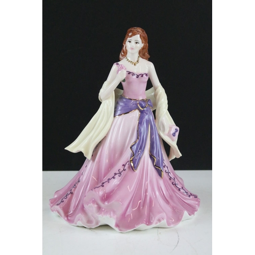 305 - Five boxed Coalport porcelain lady figurines to include A Spring Walk, Thinking of You, Olivia (limi... 